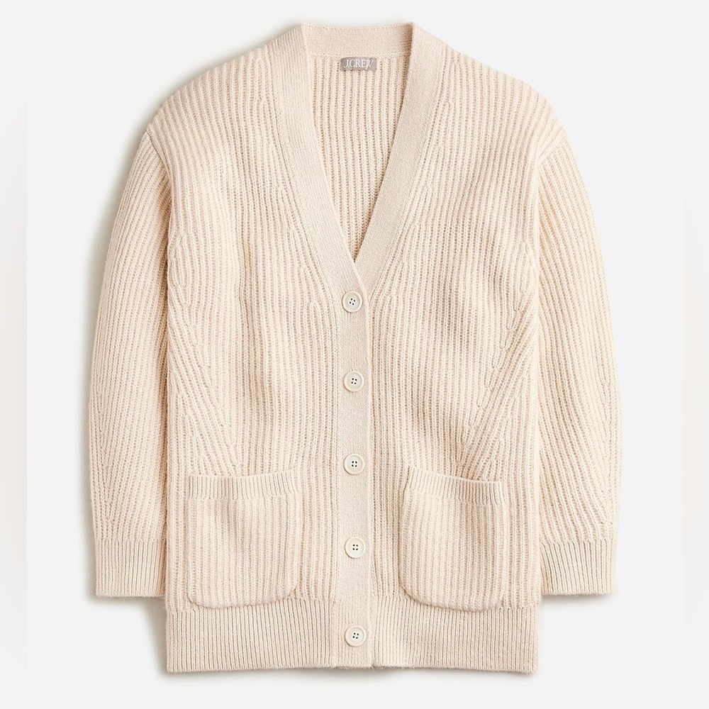 JCrew Ribbed V neck cardigan sweater